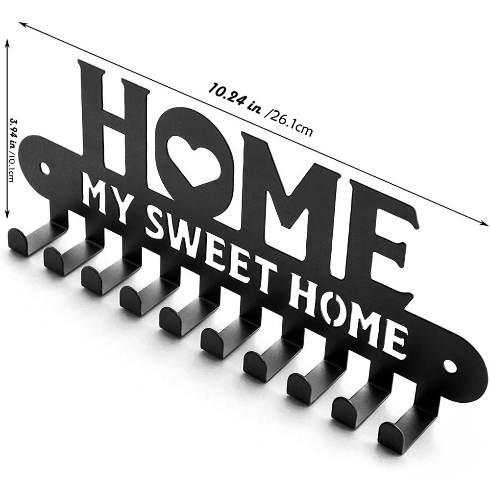 Key Holder for Wall Decorative, Key Rack for Wall, Metal Wall Decor for Office, Hallway, Entryway, Key Hooks Hanging Keys: Dark Khaki