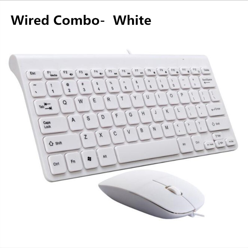 Wired Mouse Keyboard Combo Kits Windows 10 8 Tablet Accessories Multimedia Keyboard For Laptop Mac Desktop PC TV Andrews: Wired Combo White