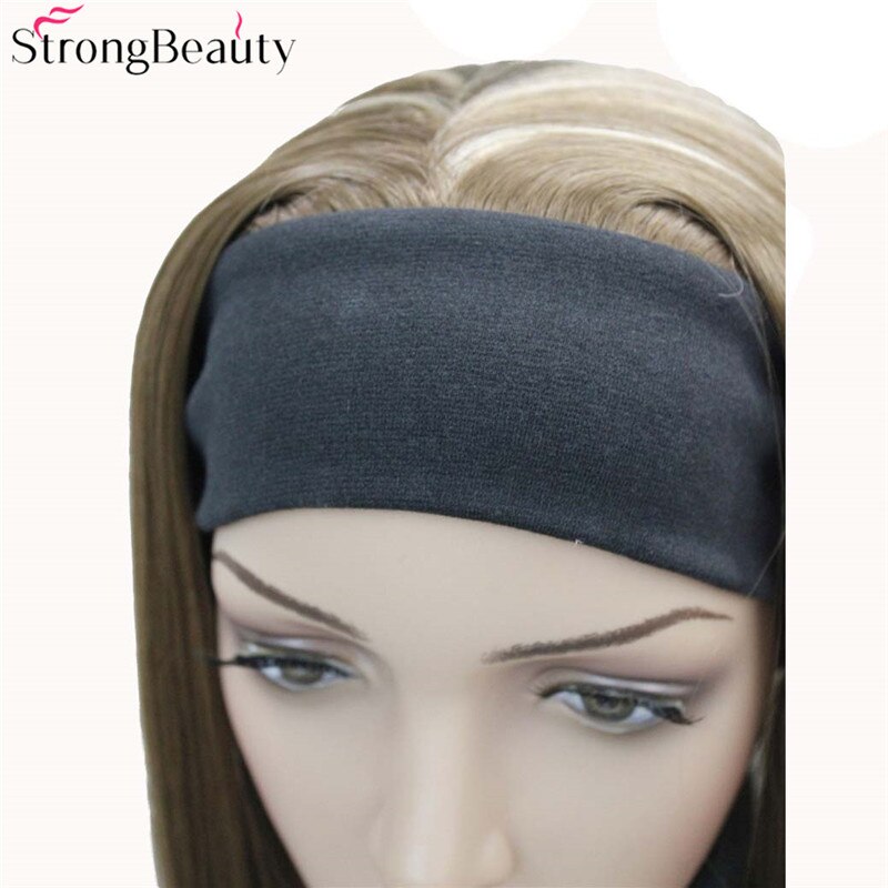 forte di Bellezza Lungo Ondulato Sintetico Senza Cappuccio Parrucche Mezza le signore '3/4 Parrucca con La fascia Parrucca