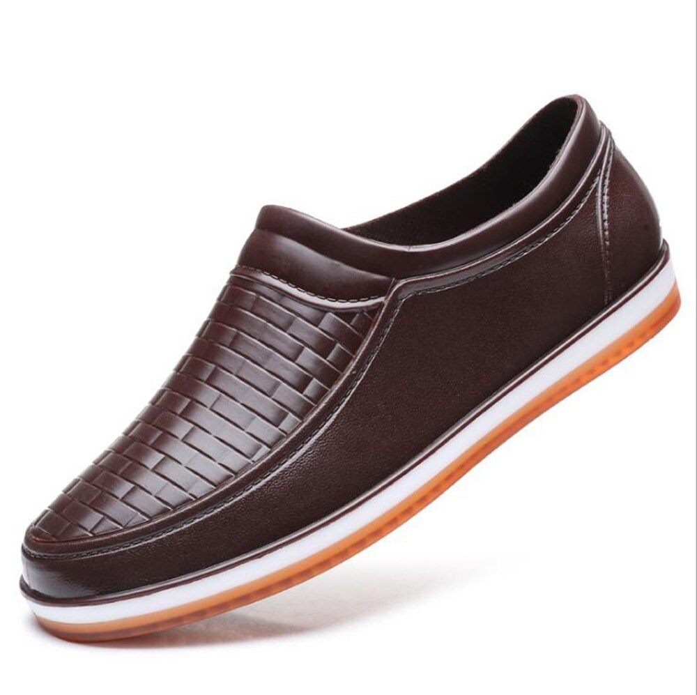 Chef Shoes Hotel Kitchen Non-slip Casual Flat Work Shoes Breathable Oil-Proof Waterproof Resistant Waiter Cook Working Shoes: Brown / 40