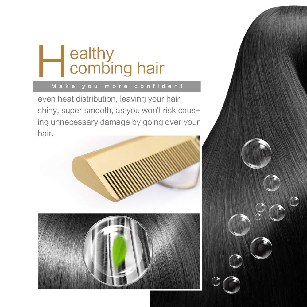 Alisador de cabelo plana ferros alisamento escova quente aquecimento pente cabelo em linha reta styler ondulação ferro modelador de cabelo pente