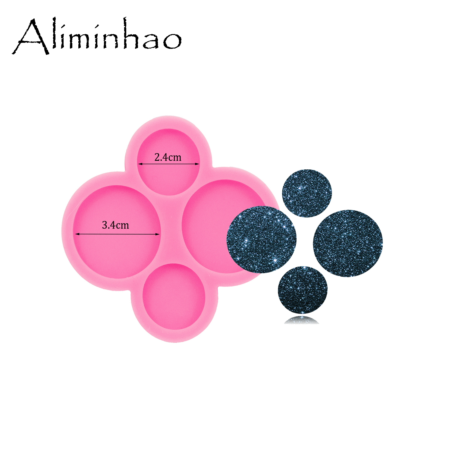 Dy1411 Glanzende Mini Schelp/Dinosaurus/Lotus/Schildpad Oorbellen Noppen Siliconen Hars Mal, Maan Cirkel Ambachten Kunst Diy Chocoladevorm: Clear