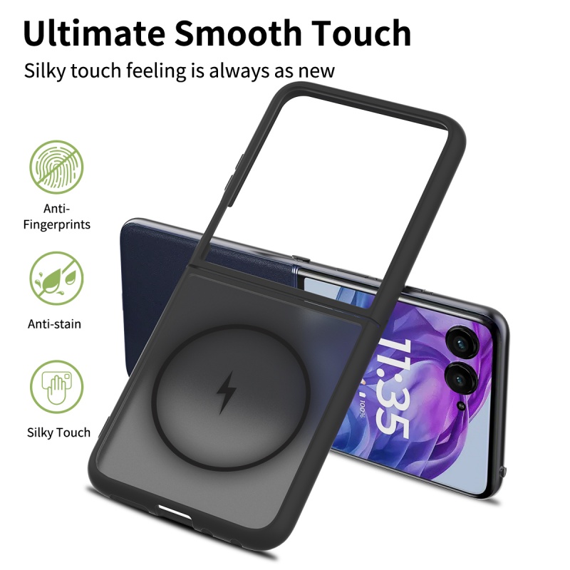 Magnetic Case For MOTO RAZR Pro Ultra Case For Magsafe Wireless Charging Matte Translucent Hard Armor Cover