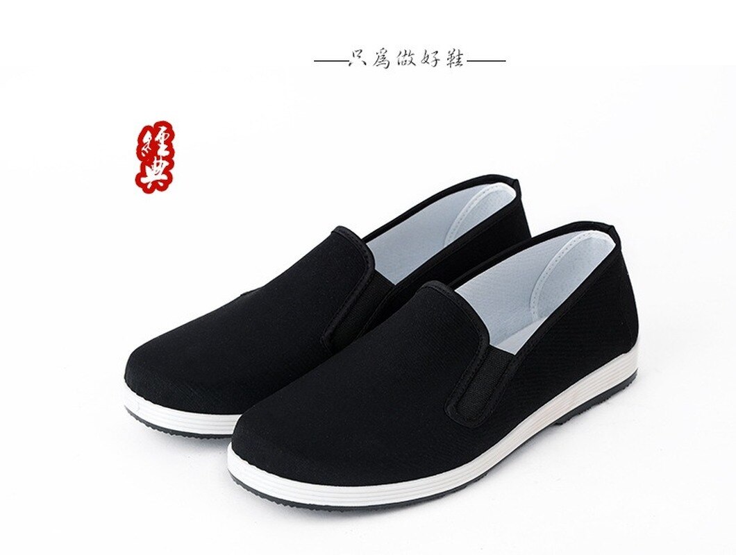 Vecchie scarpe di stoffa di pechino scarpe da lavoro primaverili e autunnali da uomo scarpe di stoffa nere antiscivolo traspiranti casuale scarpe di stoffa di moda