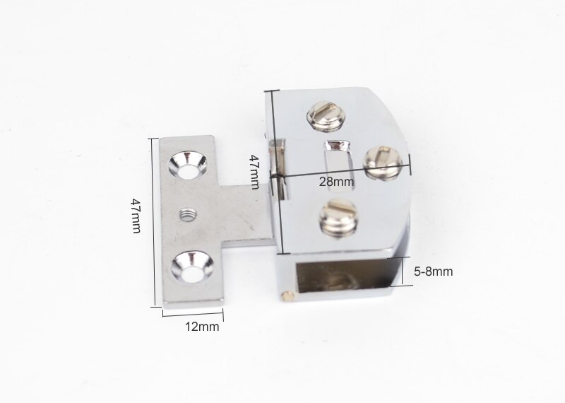 2Pcs Zinklegering, Kast Glazen Deur Scharnier/Glasklem/Clips, voor 5Mm-8Mm Glas, Geen Gaten, Enkele Map, Glas Hardware