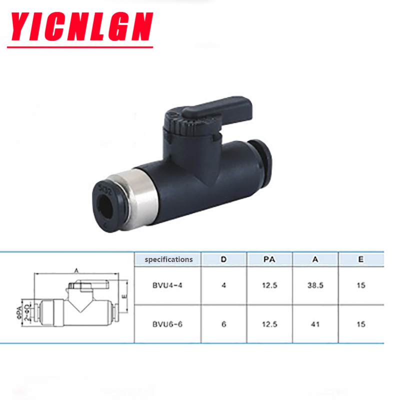 PISCO shape hand valve switch BVU4/BVU6/BVC4/BVC4/BVLC6/BVLC5/BVLC01-4-6-M5-01 mini ball valve switch