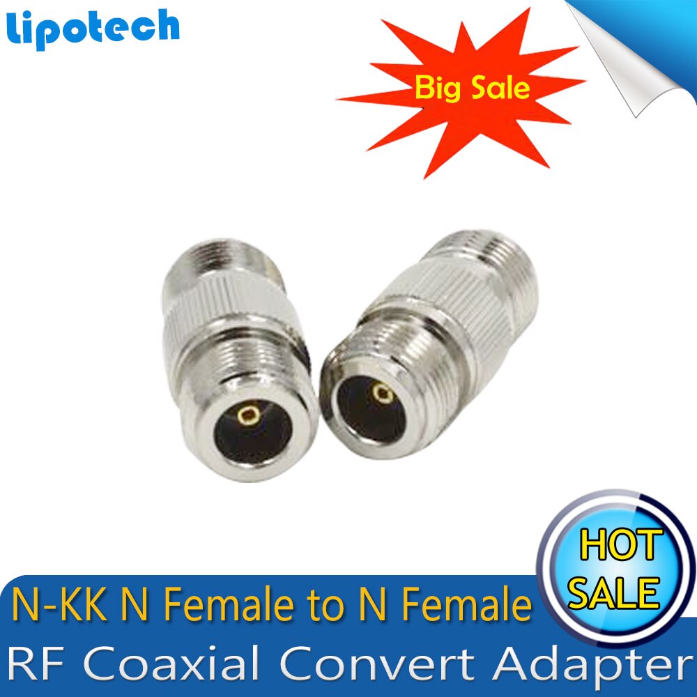 2pcs/lot N-Type N-KK N Female to N Female Dual Pass Connector RF Coaxial Connectors Convert Adapter Lead Alloy Surface