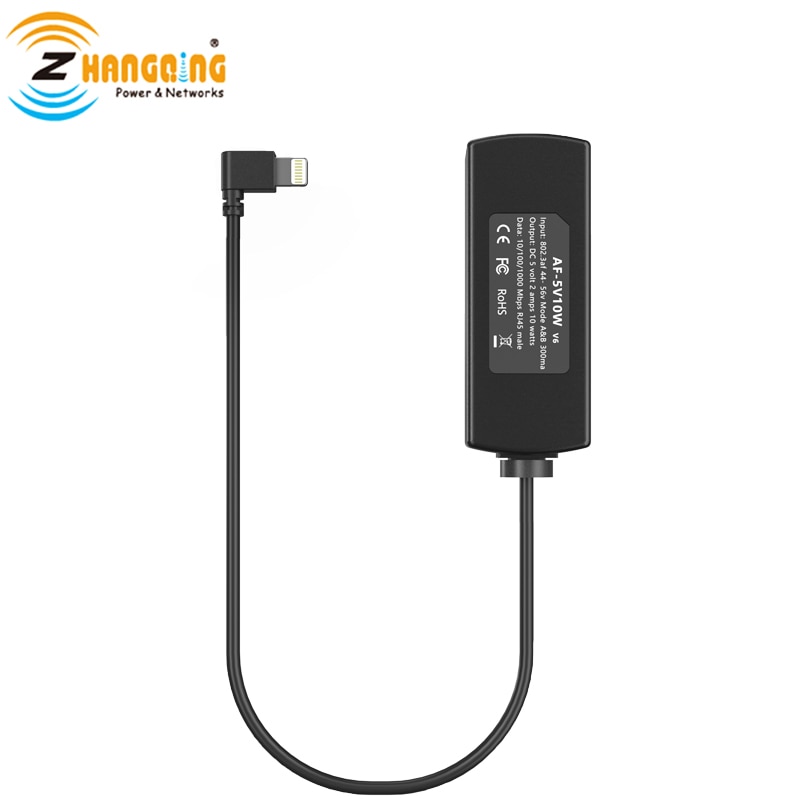 PoE Lightning Adapter 5V Charger Ethernet 802.3af power for Mounted Tablets and IPAD lightning Phone devices Power Only