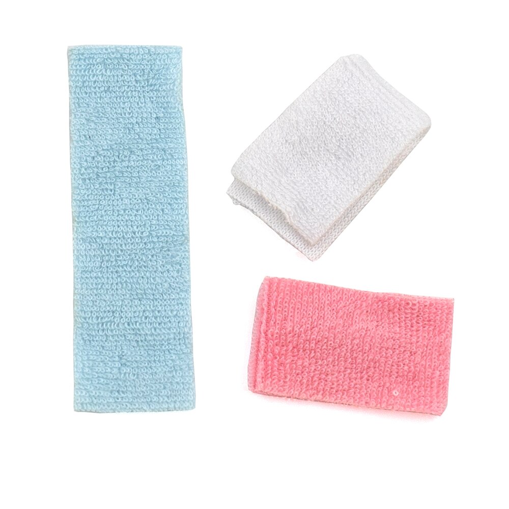 3Pcs 1/12 Dollhouse Miniature Accessories Mini Bathroom Hand Towel Simulation Model Toys for Doll House Decoration