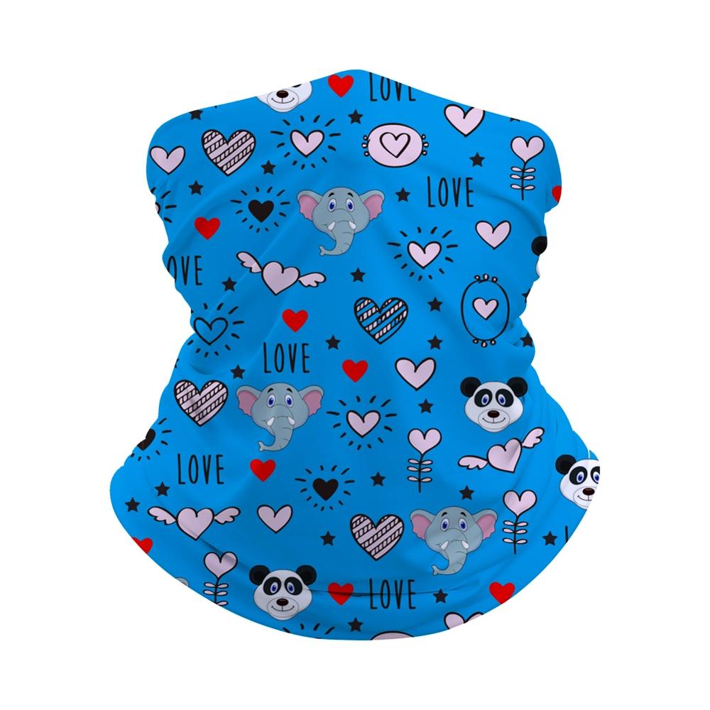 Bandeau Bandana sans couture pour enfants, imprimé d'animaux de dessin animé, masque facial, écharpe tubulaire, cagoule élastique: 4