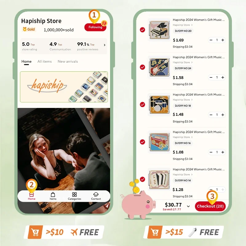 Hapiship Butterfly Cat Golden Italian Charm Links Fit 9mm Stainless Steel Bracelet Jewelry DJ1404-A