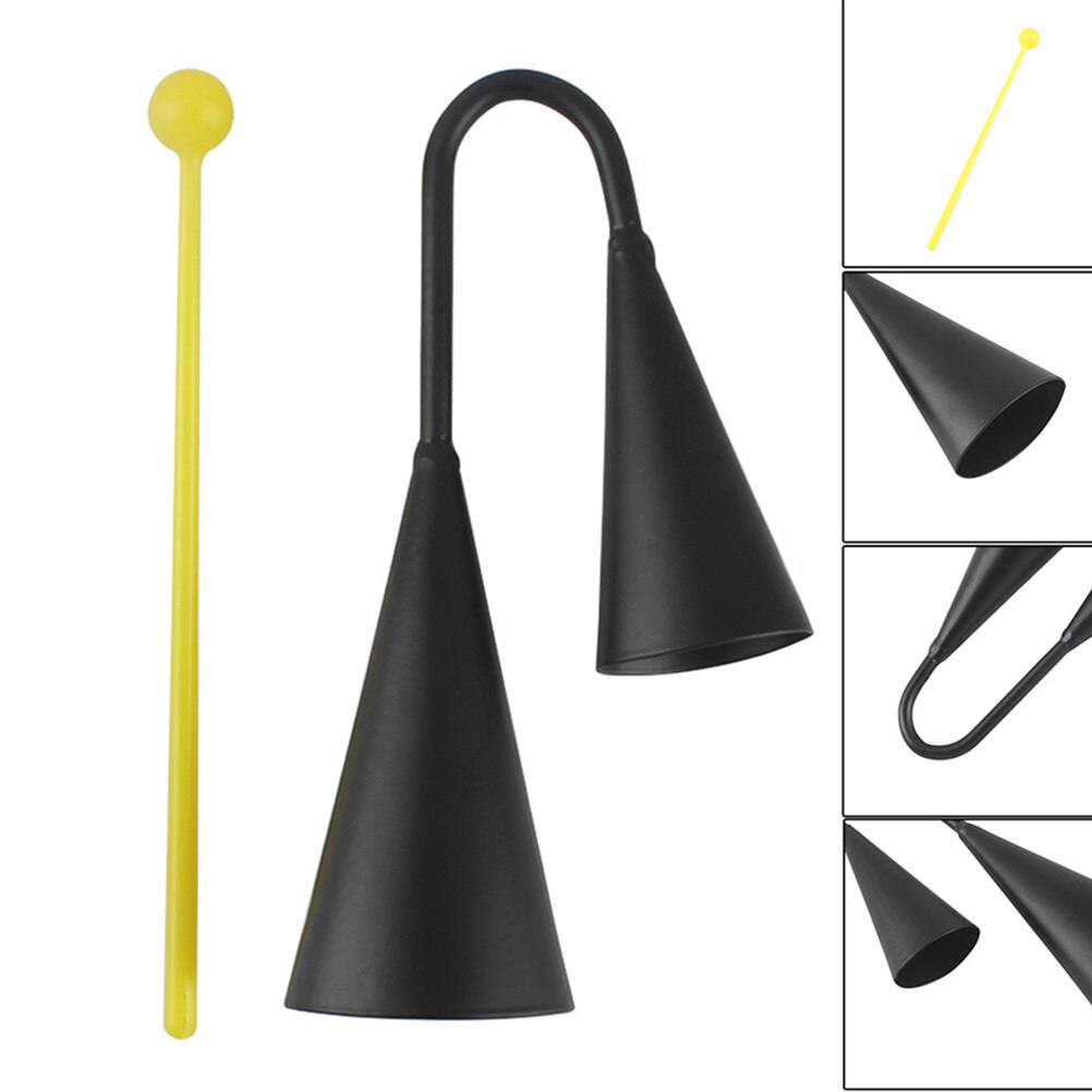 Instrument de Percussion en métal à deux tons, cloche a-go-go, clochette avec gâche