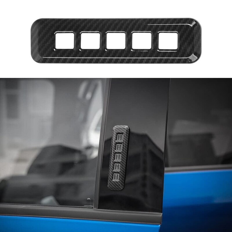 Car Window Lift Switch Panel Decoration Frame for Ford Raptor F150 + & Door Carbon Fiber Password Lock Panel Trim