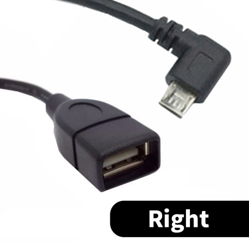 90 graders vinkel usb 2.0 a hun til mikro 5 ben usb b han retvinklet otg kort adapter kabel: Ret