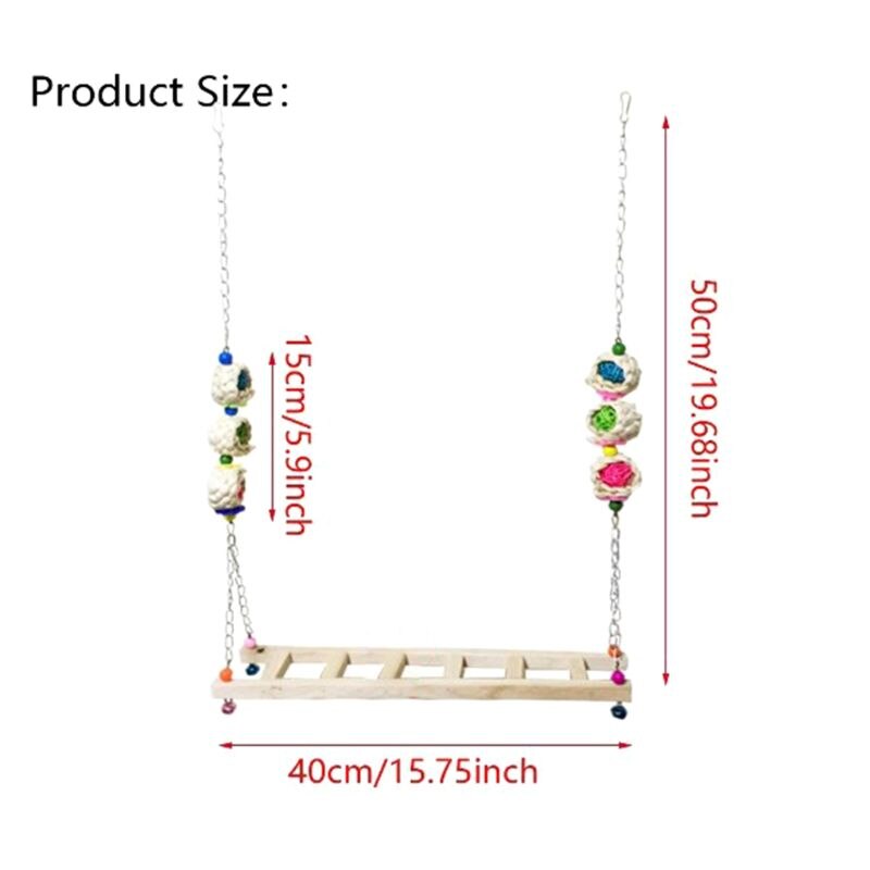 Chicken Ladder Swing Bridge Chicken Perch Large Parrot Chicken Wood Cage Stand Exercise Toys for Hens Coop