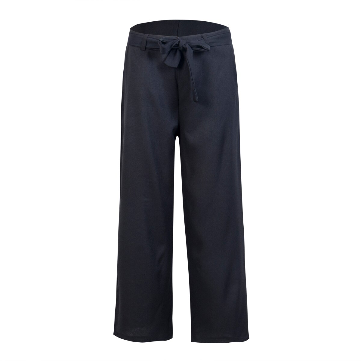 Pantalones Palazzo Culottes Mujer suelta alta cintura ancha pierna sólida pantalones largos sólido verano otoo: Black / L