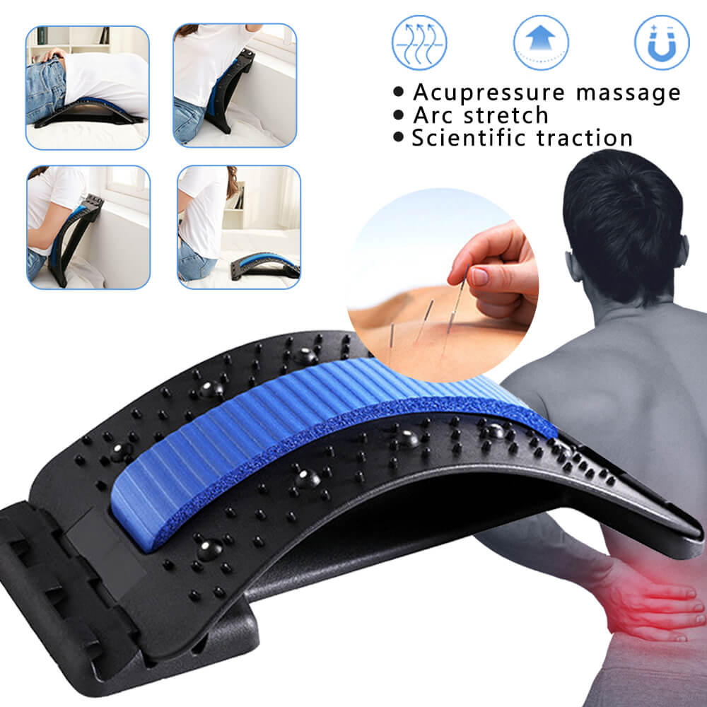 Appareil de massage lombaire, équipement d'étirement du dos, soulagement de la douleur sciatique, Support de Relaxation de la colonne vertébrale, outils de Fitness, régulation à 3 vitesses