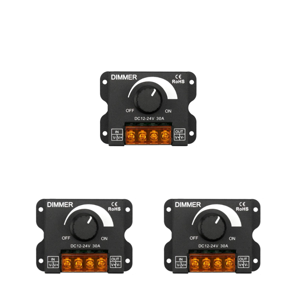Led-dimmer  dc 12v 24v 8a/30a ljusstyrka justerbar kontroller för bil/husbil enfärgad led-remsa ljus led-dimning: Kamel
