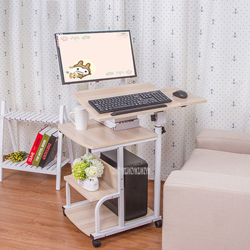 Grote Size Desktop Computer Tafel Verstelbare Beweegbare Draagbare Laptop Bureau Draaien Laptop Bed Tafel Kan Worden Opgeheven Staande Bureau