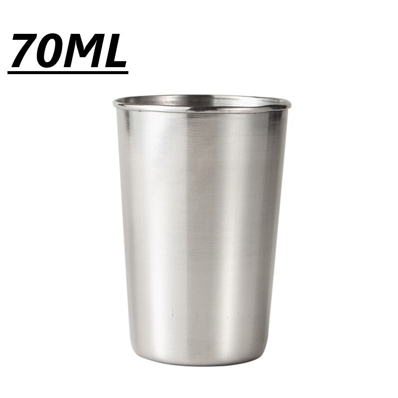 Vasos de cristal para beber de acero inoxidable, 30-320ml, copas de vino, cerveza, tazas para whisky, taza blanca para el hogar, tazas de leche y té: 70ml
