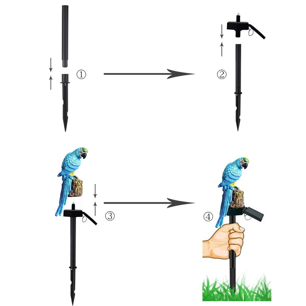 doprowadziło papuga w kształcie wodoodporna lampa na energię słoneczną lampa trawnik ścieżka ogrodowa wystrój wyposażony w papuga kształt projektu, żywy realistyczne.
