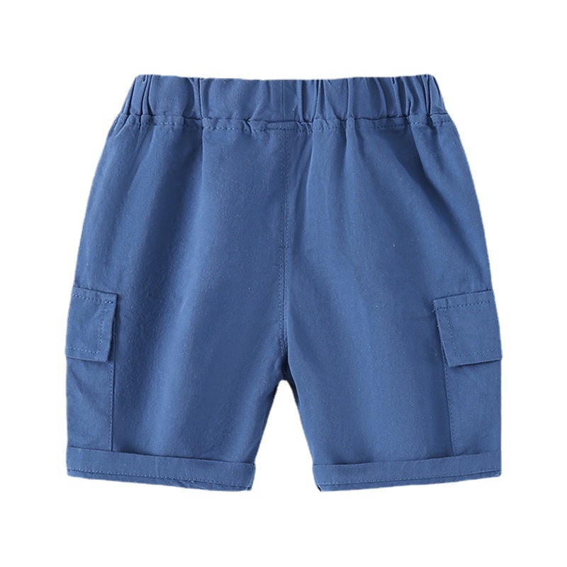 Mudkingdom 2022 Baby Boys Shorts Pocket Elastic Waist Kids Short Clothes for Children Clothing Boy Summer Cotton Cargo Pants