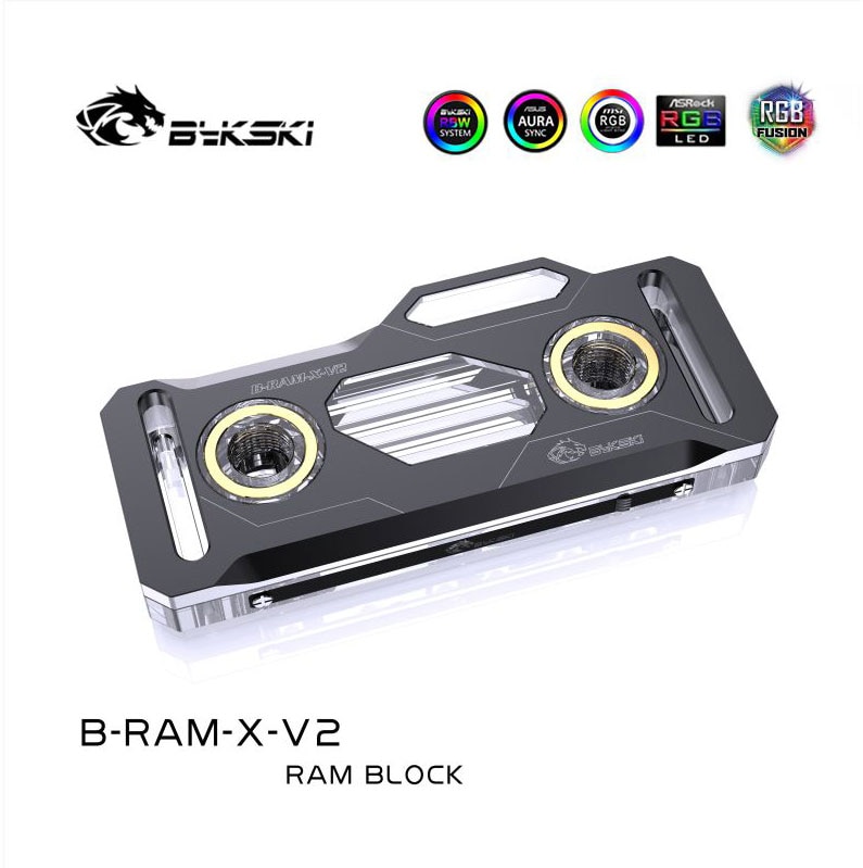 Bykski Ram Water Blok Rgb, Koperen Radiator + Aluminium Cover, Geheugen Liquid Cooler, 2/4 Kanalen, 5V/12V Sync, B-RAM-X-V2