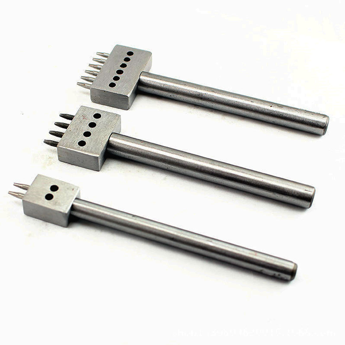 4mm Leather Spacing Hole Tool Leather Craft 1mm Hole Diameter Punch Tools Round Row Punch Drilling Tools 2/4/6 Prong Hole