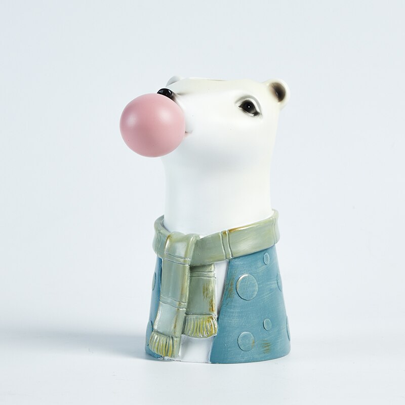 Y. Dshh Vazen Dier Hoofd Vorm Planter Bloem Vaas Bloem Hars Bonsai Vazen Home Tuin Decoratie: The Polar Bear