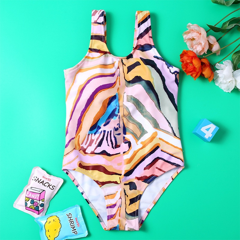 Girls Swimwear One-piece Girls swimsuit Kids Swimming Dress Children Multicolor Swimwear Kids Beach wear Bikini