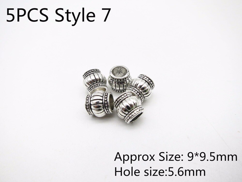 5Stck Antike silber Haar flechten Dreadlock Perlen ringe rohr Wikinger Rune Bart perlen DIY Haar Styling Zubehör