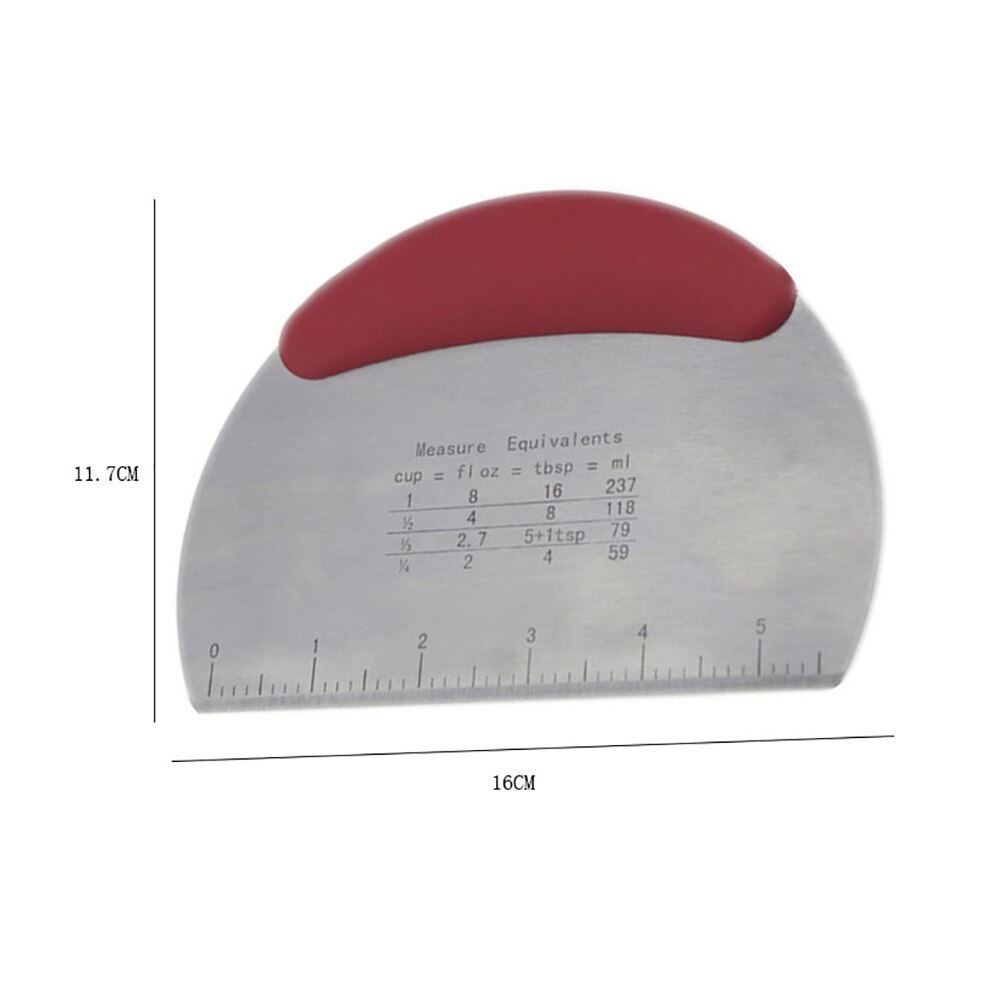 Degskärare i rostfritt stål skrapa pastakniv med mätmärken bröd pizza bakverk verktyg för kök konditor