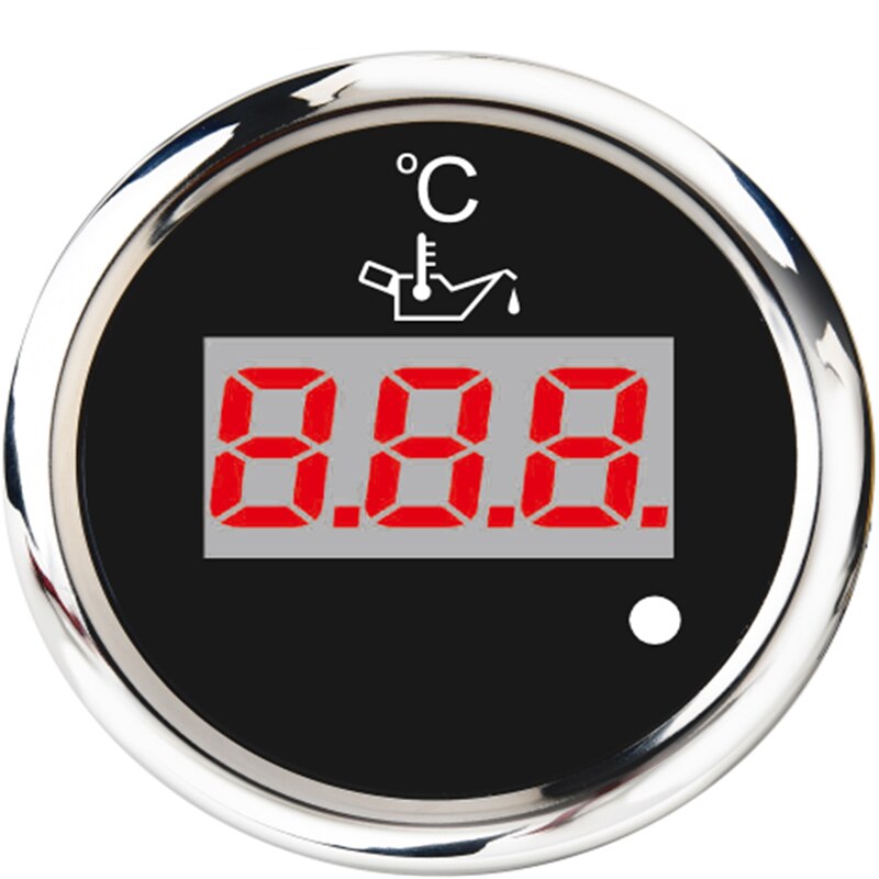 Digital Oil Temperature Gauge With Alarm Waterproof 50~150 Celsius 52MM Boat Oil Temp Gauge With Red Backlight 9-32V: Digital BS