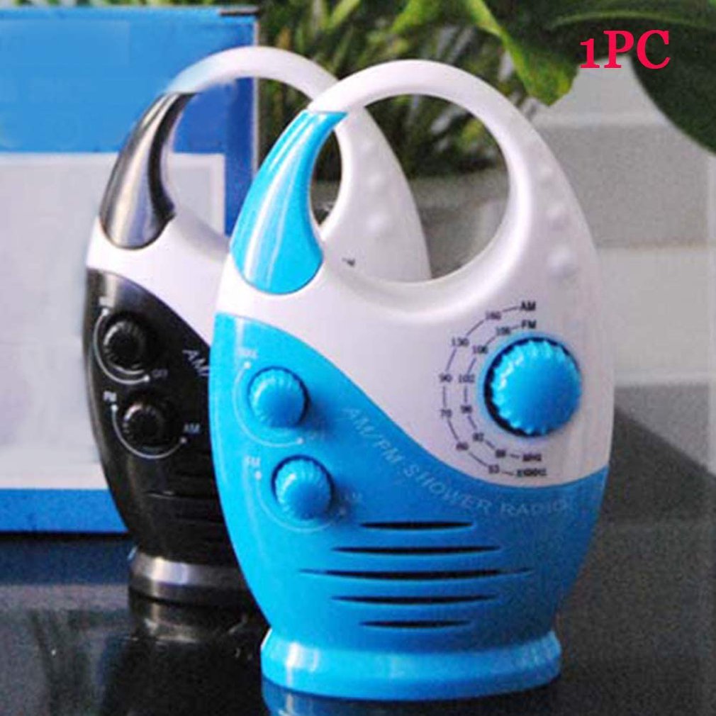 Shower Radios Waterproof AM FM Bathroom Shower Radio Portable Speaker Battery Powered Adjustable Volume