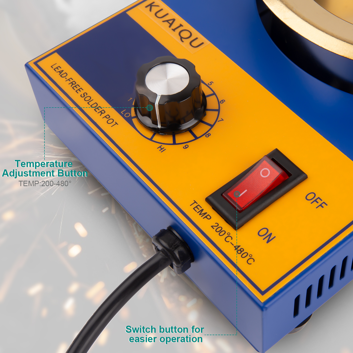 Olla de soldadura sin plomo, horno de fusión de estaño de mano, Control de temperatura ajustable, herramienta de baño para desoldar, 150W / 200W / 250W / 300W