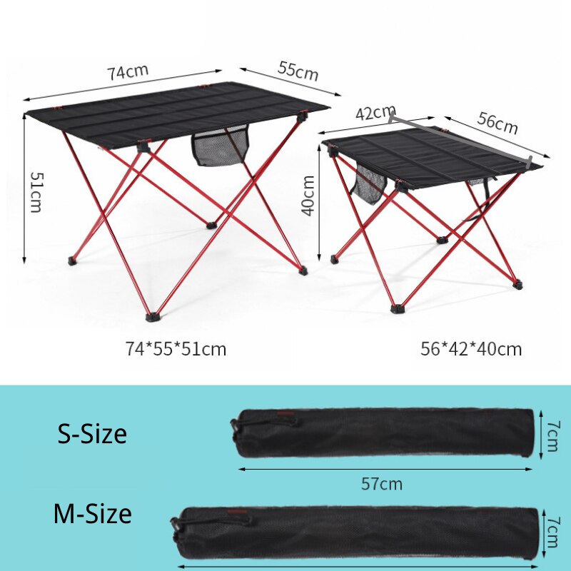Klaptafel Draagbare Toeristische Picknick Camping Tafels Vouwen Bureau Verstelbare Been Roll Camping Meubels Bbq Bureau 56*42*40Cm
