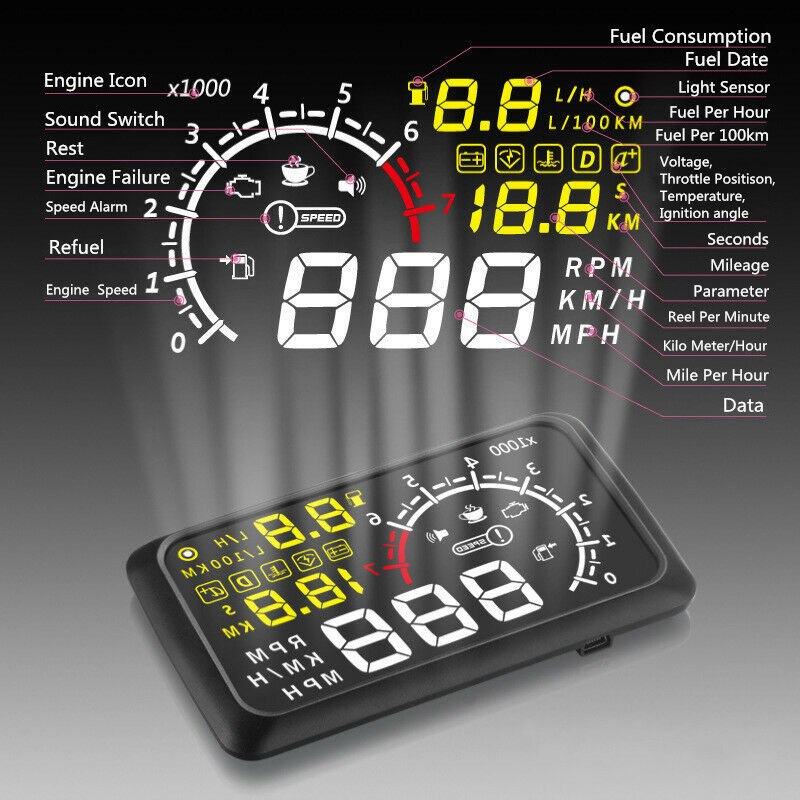Auto HUD Anzeige Auto HUD Parameter Anzeige OBD Au... – Grandado