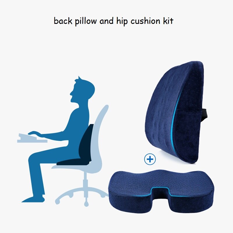 Tailbone Pain Pillow and Back Support Set Chair Beauty Hip Hemorrhoid Pad Reduce Tailbone Pressure Relieve Lower Back Pain