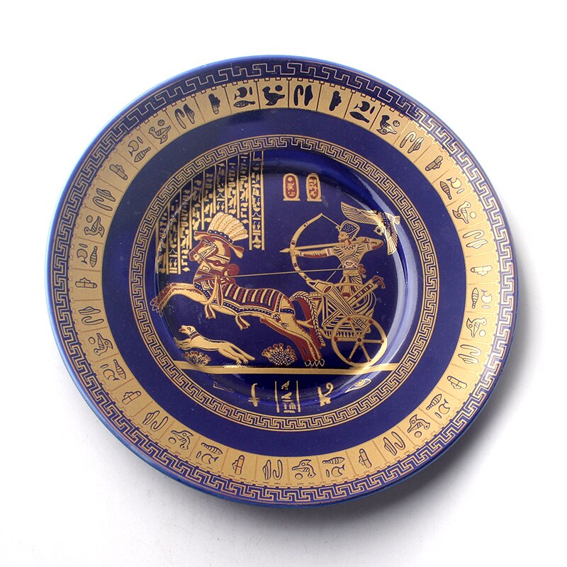 1PC Decorative Wall Plate Ceramic Art Disc Egypt Decoration Plates: YCP882005