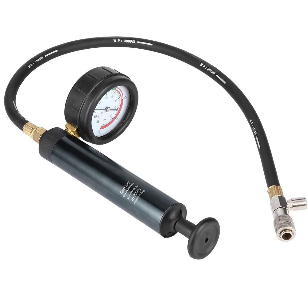 Water Tank Tester Leak Detector Automotive Car Cooling System Pressure Gauge Radiator Adapters Black