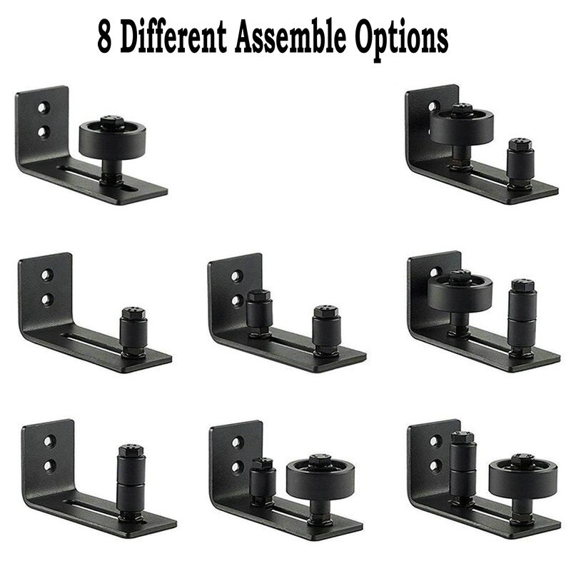 8 In 1 Carbon Steel Sliding Barn Door Floor Guide Stay Roller for Barn Door Slide Rail Mechanism Furniture Hardware Accessory