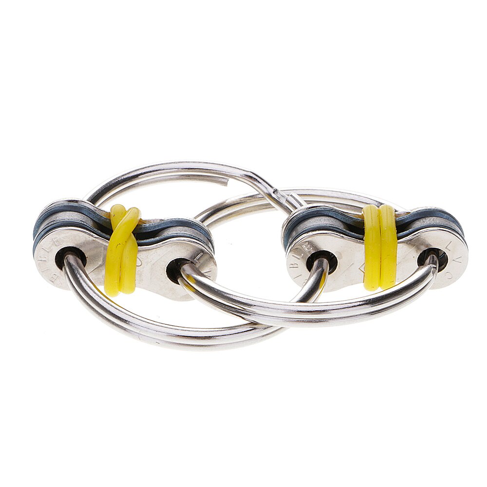 1pcs Interlocking Chain Links Keychain Ring Anxiety Autism Stress Reducer For ADD ADHD Alloy Toy: Yellow