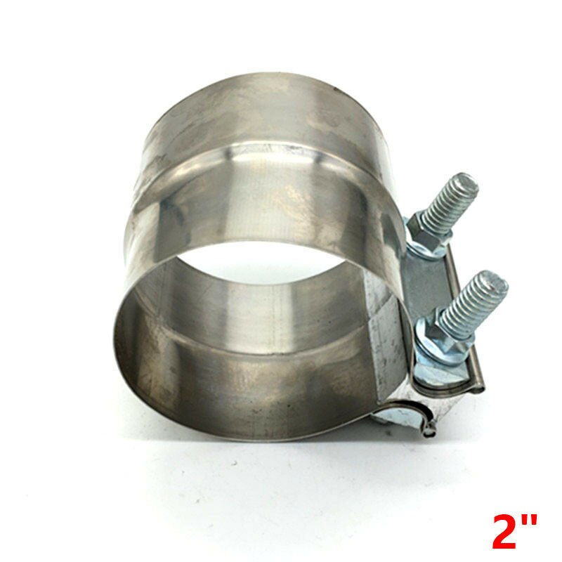 Fits Catback Muffler Downpipe 2" 51MM Stainless Exhaust Band Clamp Step Clamps