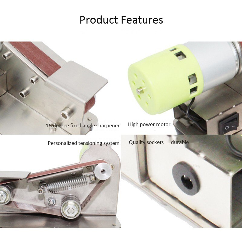 15 Degree Sander Belt Machine 150W Electric Belt Sander Polishing Grinder Sander Grinding Tool Cutter Edges Sharpener