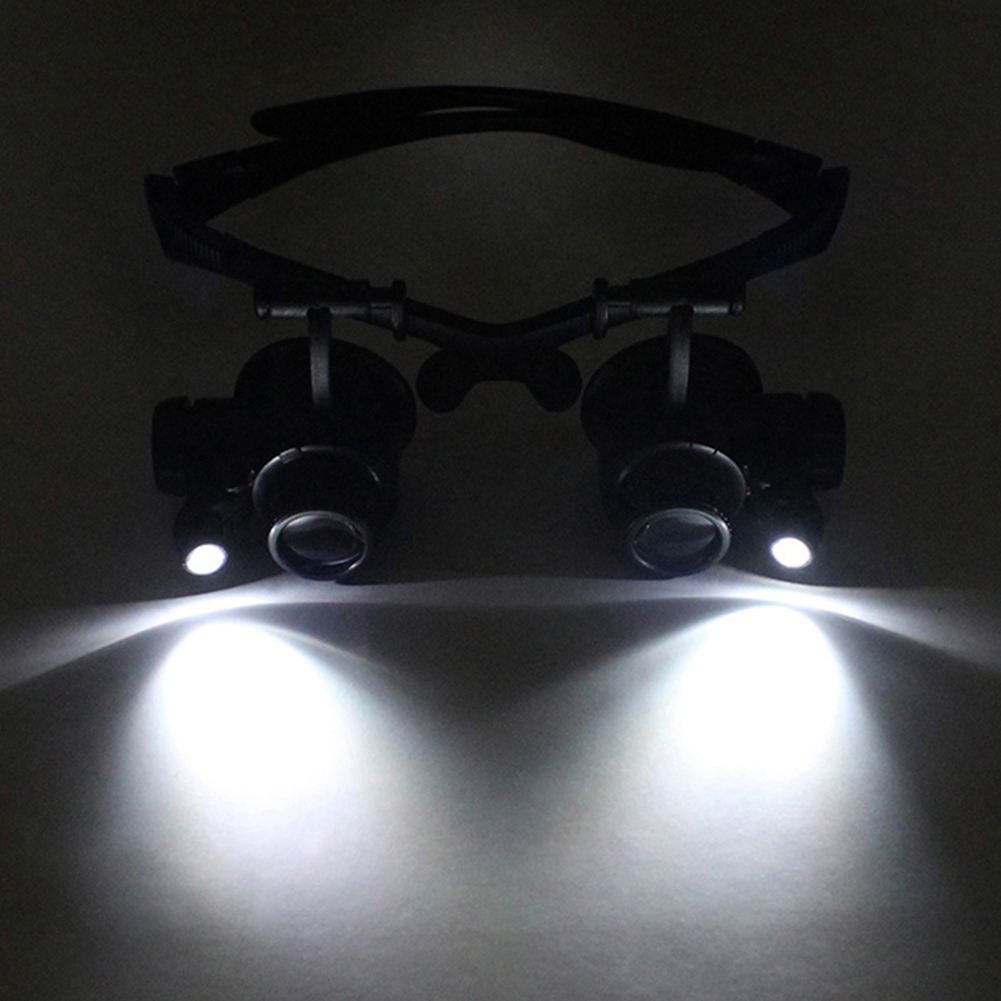 10X 15X 20X 25X LED Magnifying Glasses Headband Magnifier Loupes Reading Repair Watch Jewelry Magnifying Lens Optical Instrument