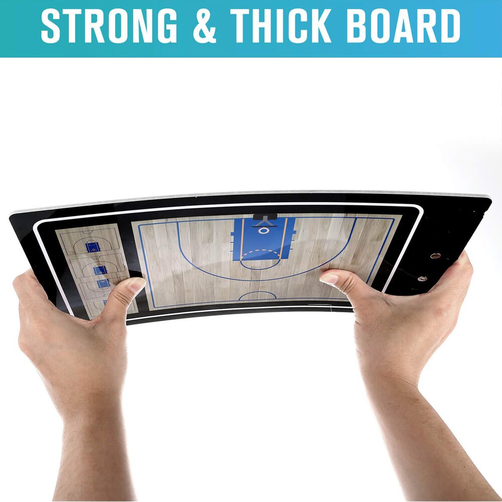 Basketball Coaching Board - Double-Sided Dry Erase with Marker - Tactical Playbook for Coaches