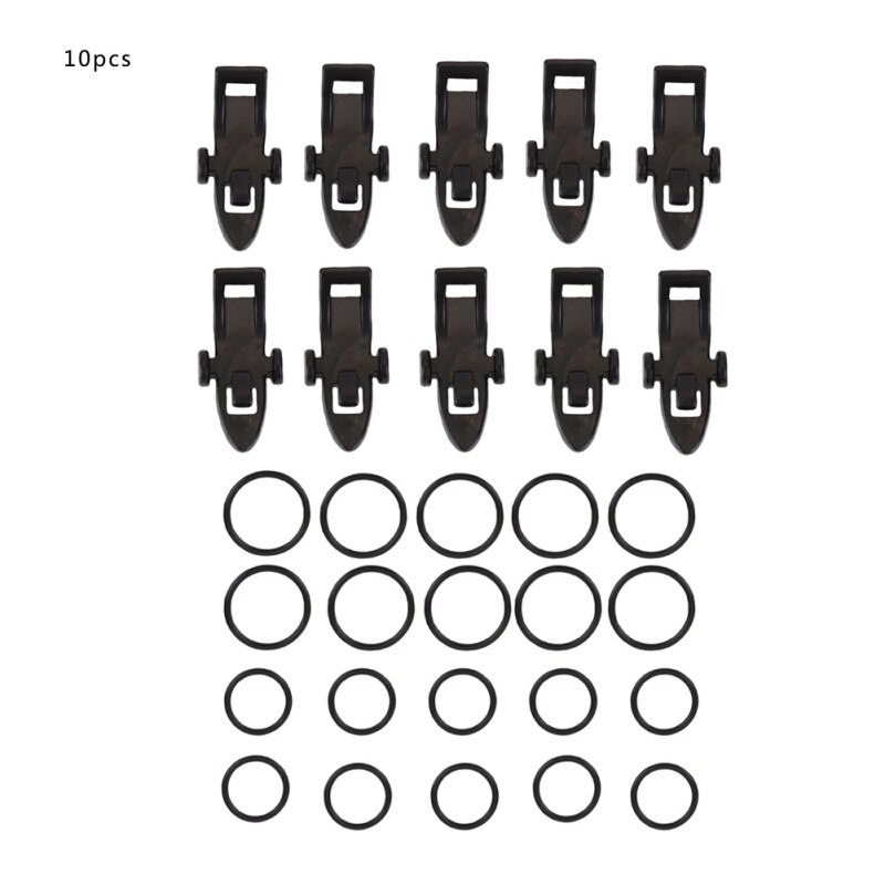 Porte-hameçon de pêche, support d'appât avec anneaux en caoutchouc pour canne à pêche, équipement Portable, accessoires fixes, 10 pièces: B