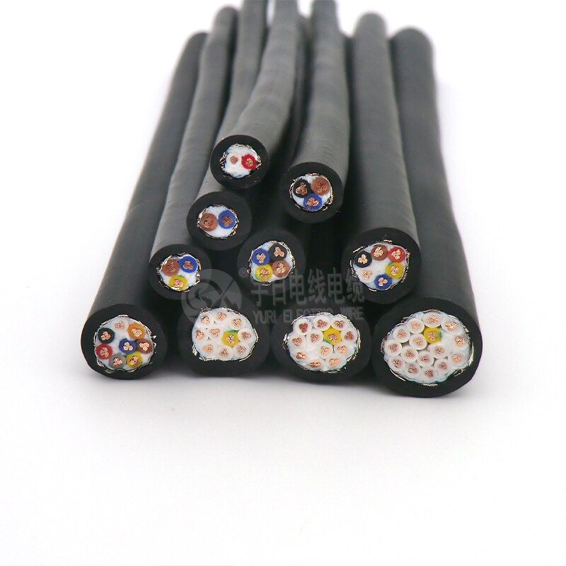 Afgeschermde sleepkabel 4 -aderig 0.3, 0.5, 0.75,1 mm² hoge flexibiliteit trvvp sleepkettingkabel 5m (22,20,18,17 awg)