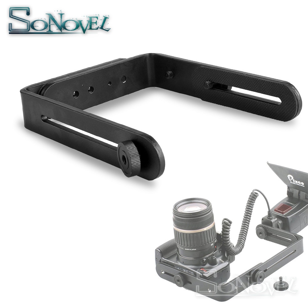 Dual L Shape Camera Flash L Bracket bilateral frame twin double L-bracket Speedlite & DSLR Camera Holder/Mount, Photo Studio