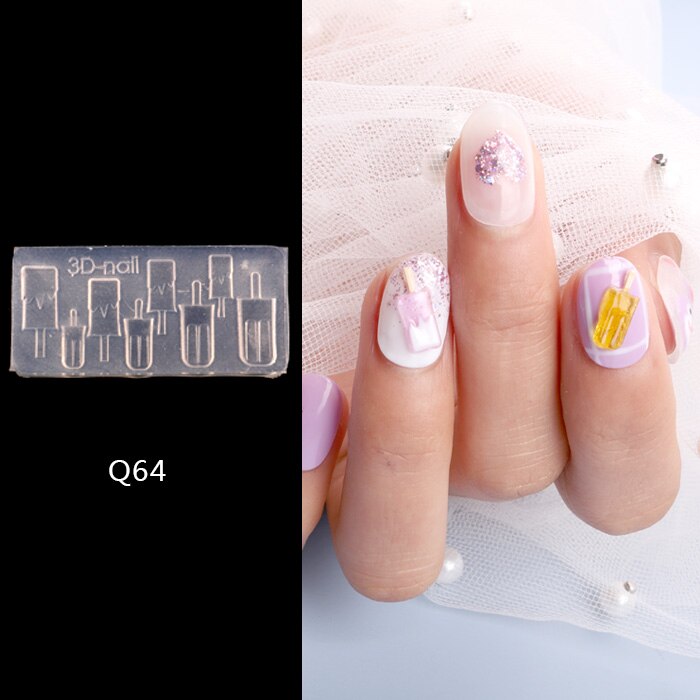 8 stk/parti blomst fiskeblade nail art form 3d silikone negle udskæring stempling nail art skabelon gør det selv holdbar manicure indretning: Q64